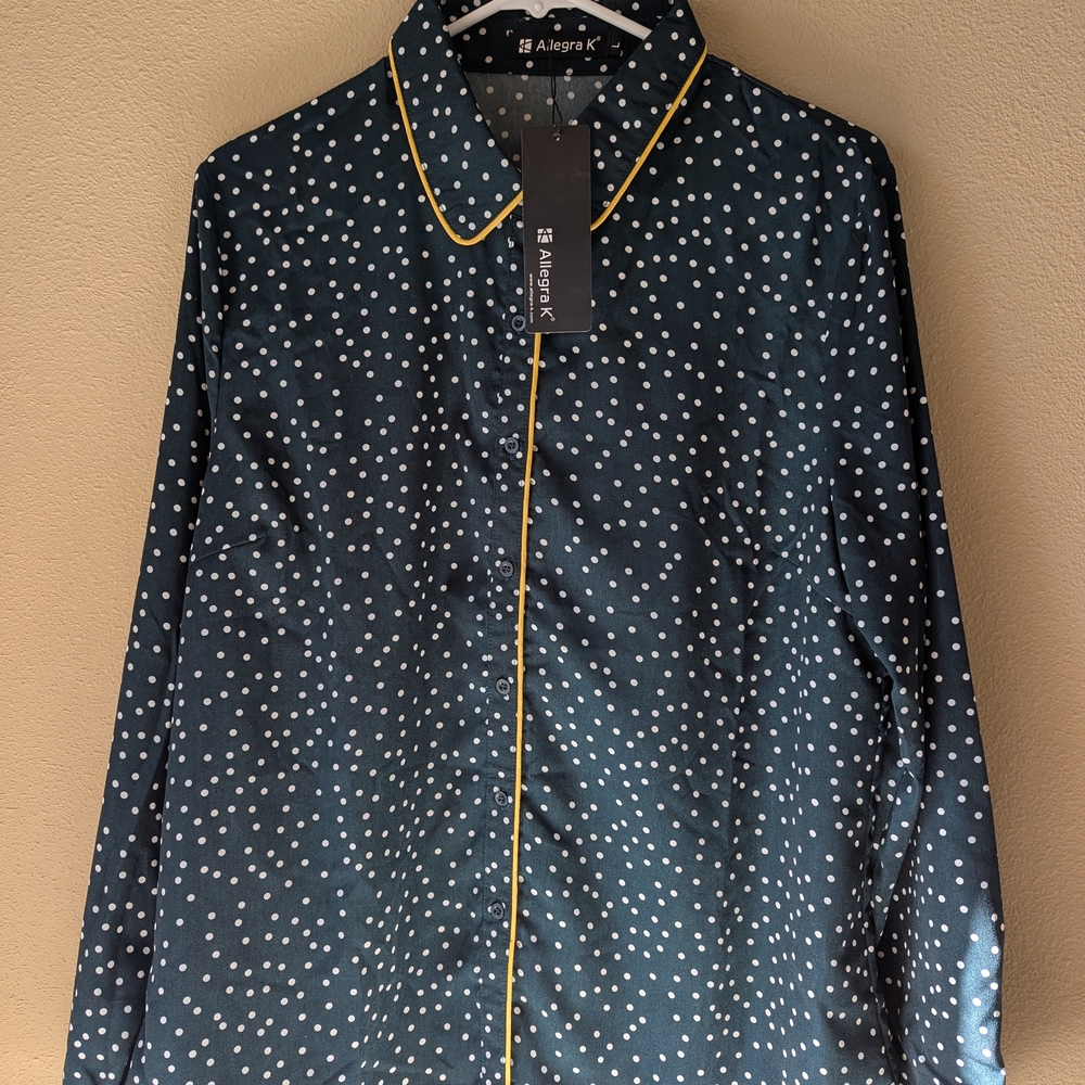 Allegra K Polka Dot Blouse